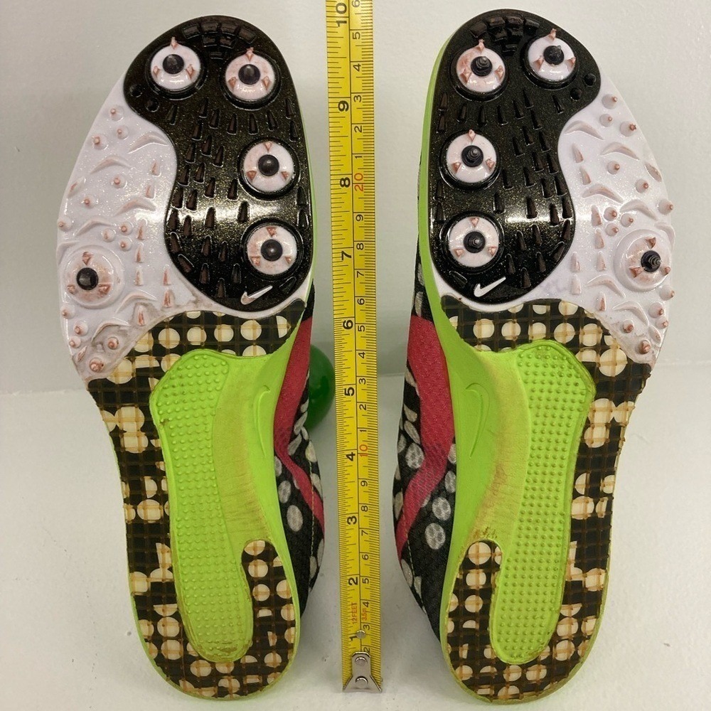 Nike Zoom Neon Highlighter Yellow Track Shoes w/Black and Pink Accents - Picture 9 of 16